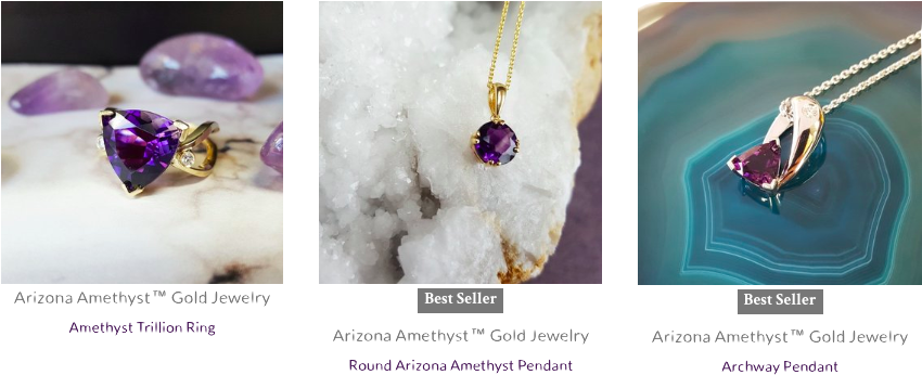 Explore Our Arizona Amethyst Gold Jewelry>> - Amethyst (874x360), Png Download