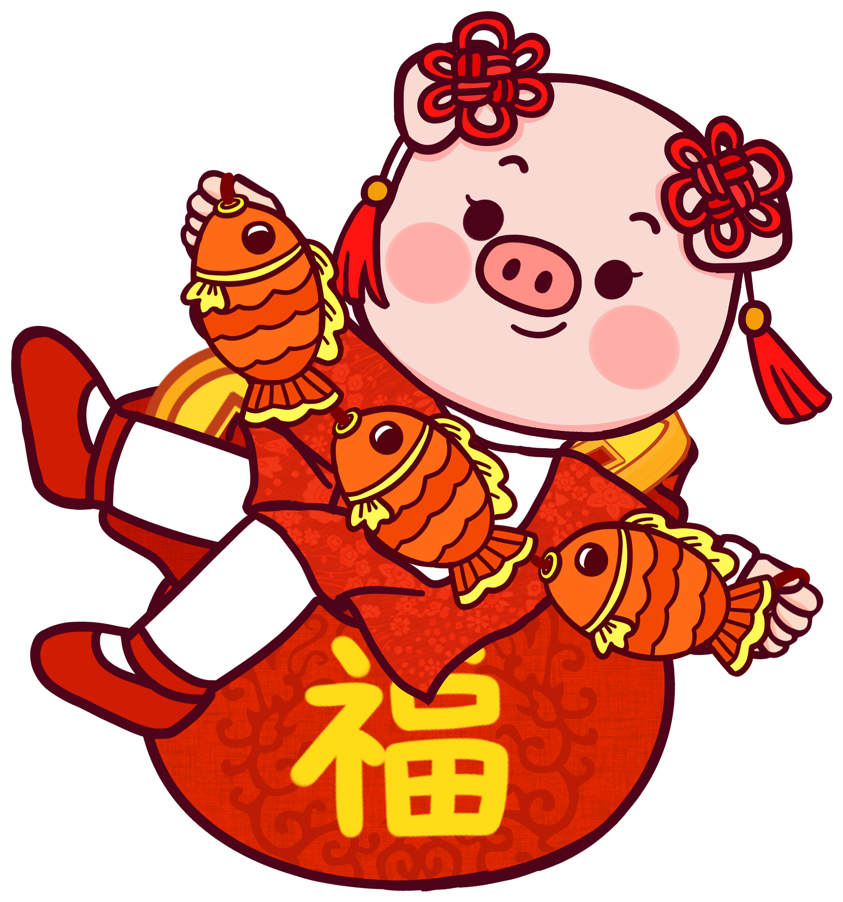 New Year Years Away Pig Chinese Knot Png And Psd - Design (2000x2000), Png Download