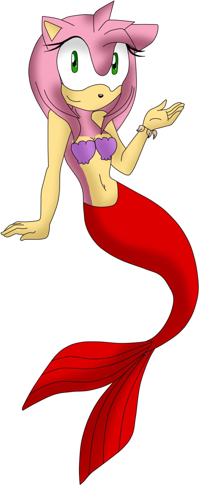 Pc Mermaid Amy Rose By Miss-aquatic - Amy Rose Mermaid (644x1568), Png Download
