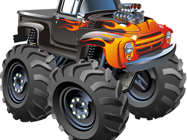 Fire Truck Clipart Monster Truck - Cartoon Monster Truck (640x480), Png Download