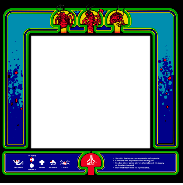 Centipede Bezel Euro - Centipede Arcade Bezel (586x594), Png Download