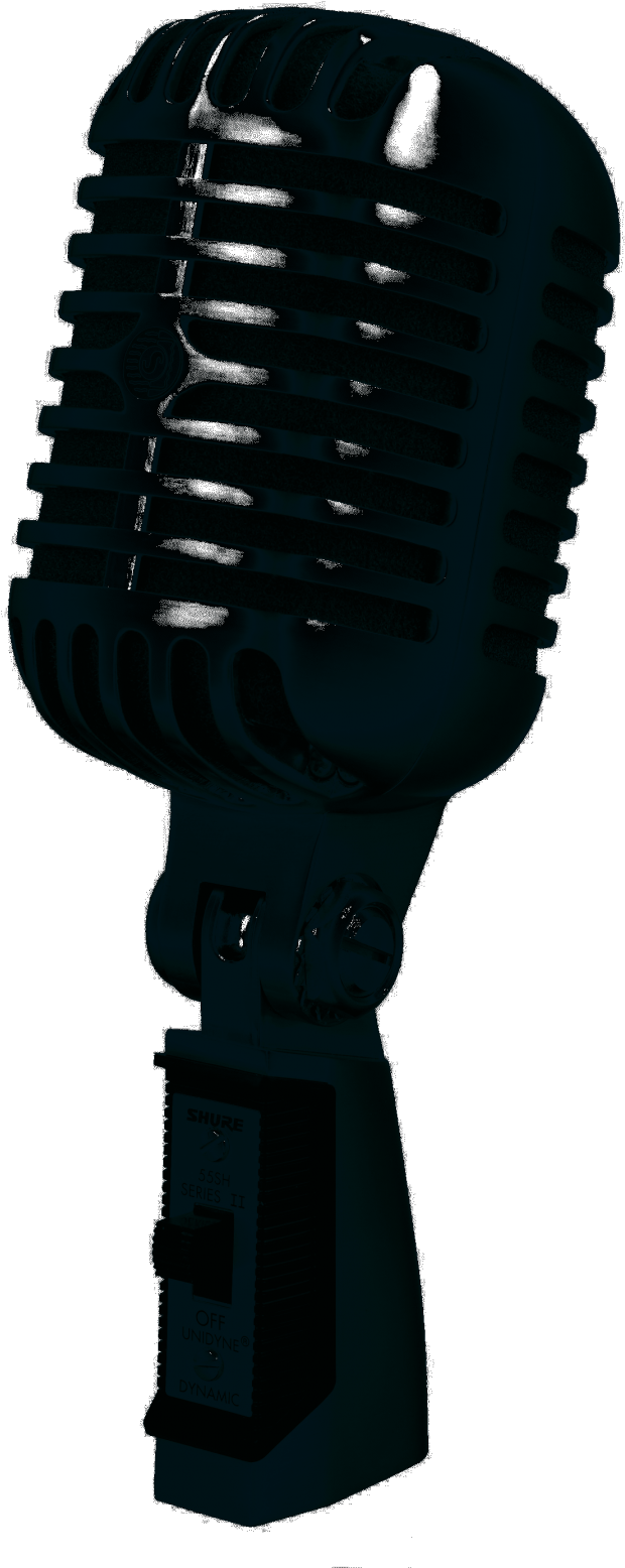 55sh Vintage Style Elvis Microphone - Shure Super 55 Black (898x1600), Png Download