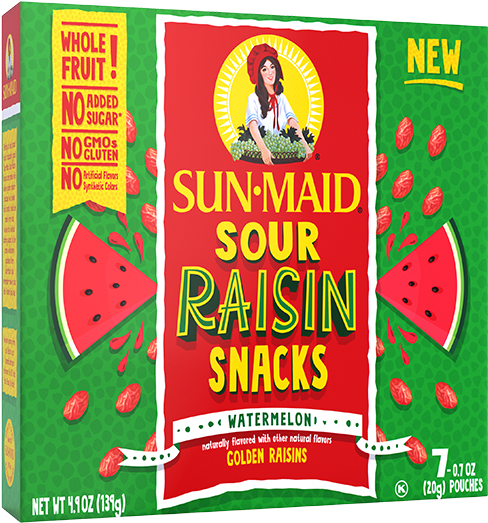 Watermelon - Sun Maid Raisin Girl (747x560), Png Download