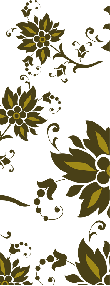 Floral Pattern Decal (374x970), Png Download