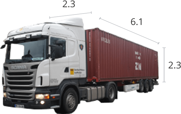 Sewa Truk Trailer 20ft - Ukuran Truk Trailer Kontainer (600x600), Png Download