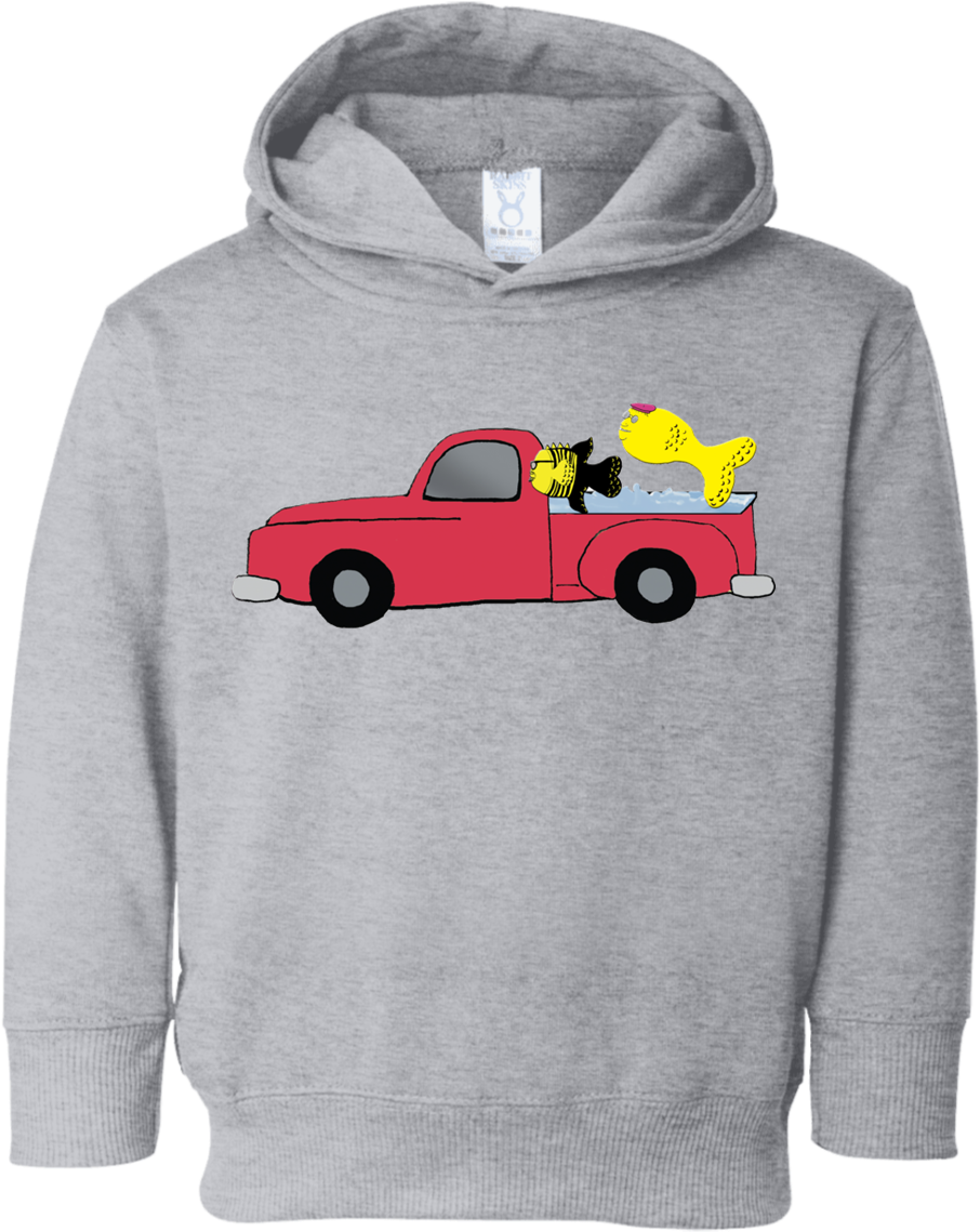 Truck With Fish Toddler Fleece Hoodie - Daddy 2 A Princess (1155x1155), Png Download