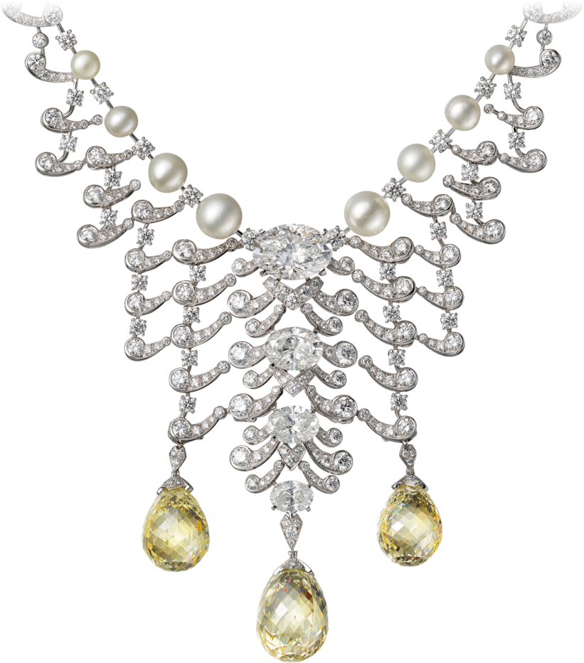 High Jewellery Necklace Platinum, Yellow Diamonds, - Cartier High Jewelry Yellow Diamond Necklace (1024x1024), Png Download