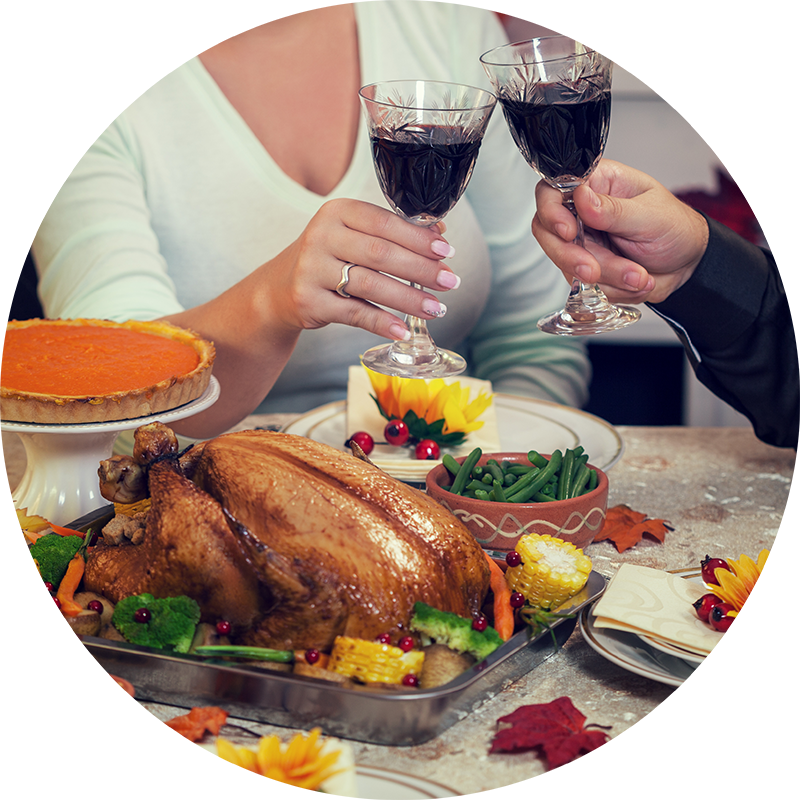 Ten Ways To Save Water This Holiday Season - Wine Toast On Thanksgiving (800x800), Png Download
