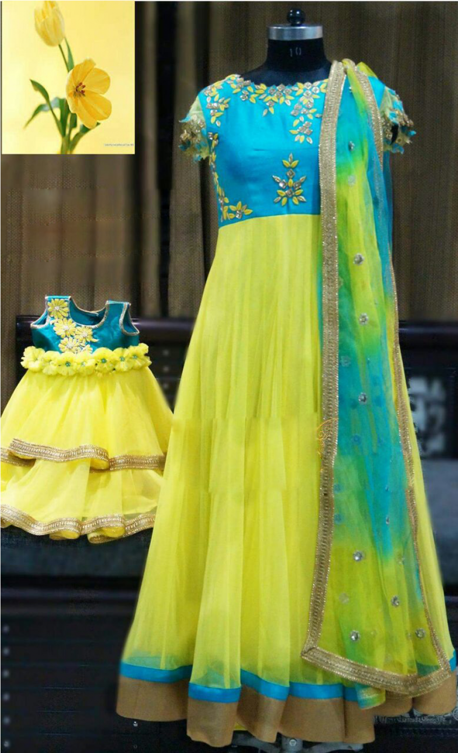 Buy Indian Dresses Online Designer Sarees, Designer - Mother Daughter Dresses For Anarkali (1500x1500), Png Download