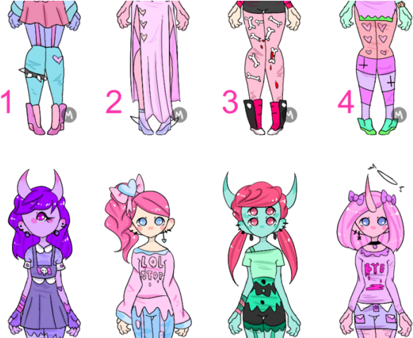 Alpaca Clipart Pastel Goth - Monster Girls Drawings (640x480), Png Download