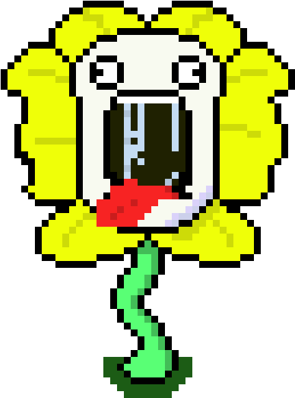 Flowery Screaming - Flowey Undertale (510x670), Png Download