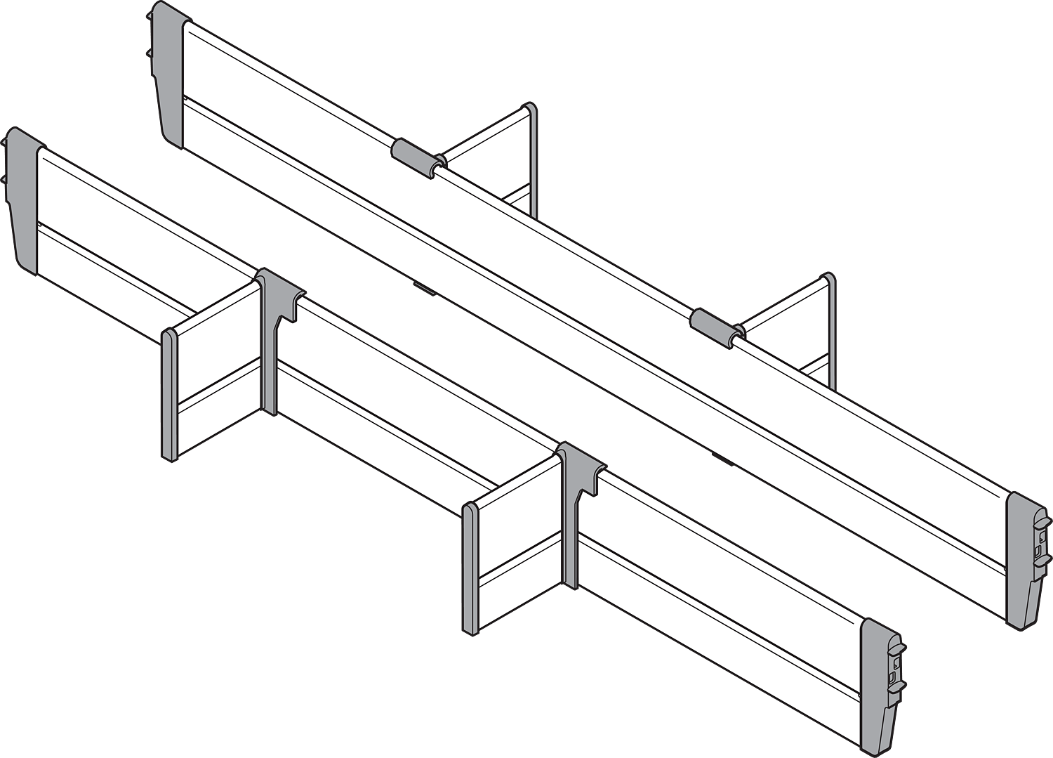 Orga Line Cross Divider Set For Tandembox Plus High - Diagram (1500x1079), Png Download
