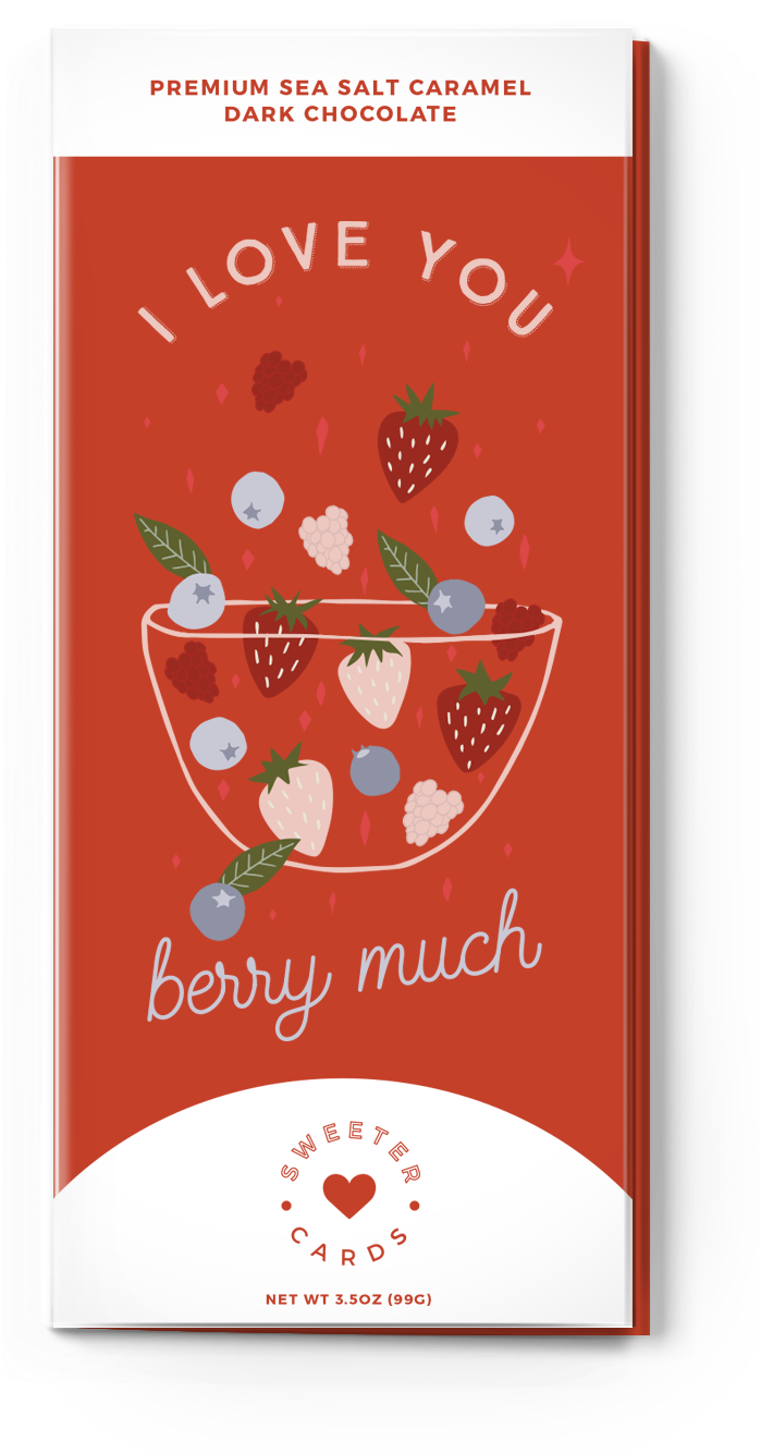 I Love You Berry Much<br>sea Salt Caramel Dark Chocolate - Caramel (740x1392), Png Download