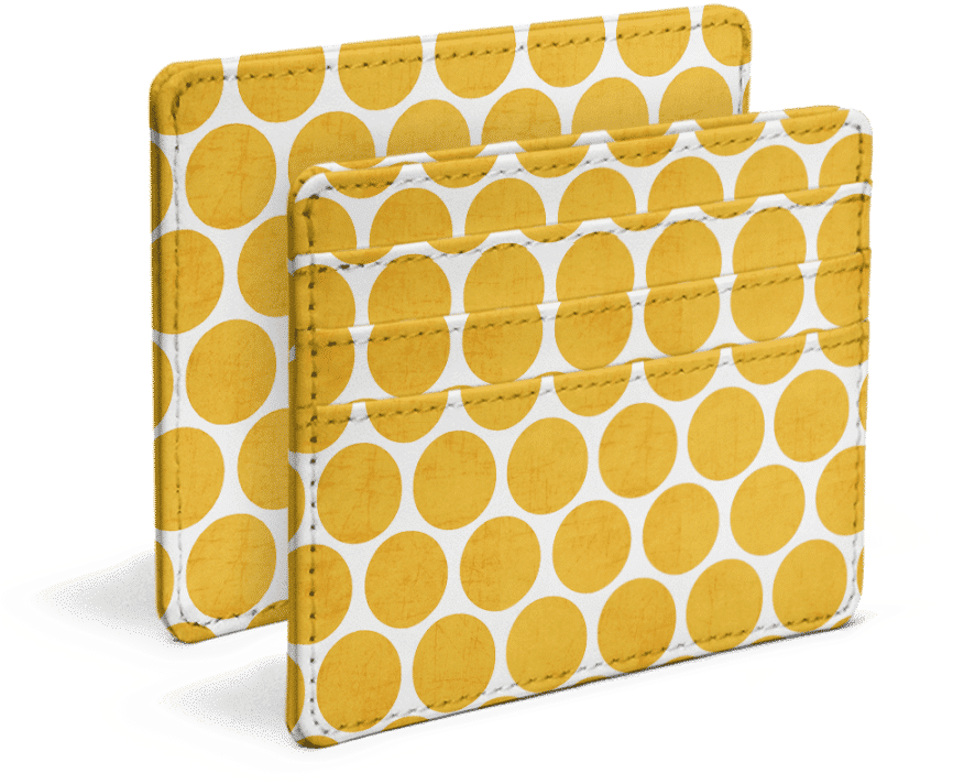 Dailyobjects Yellow Polka Dots Skinny Fit Card Wallet - Circle (900x900), Png Download