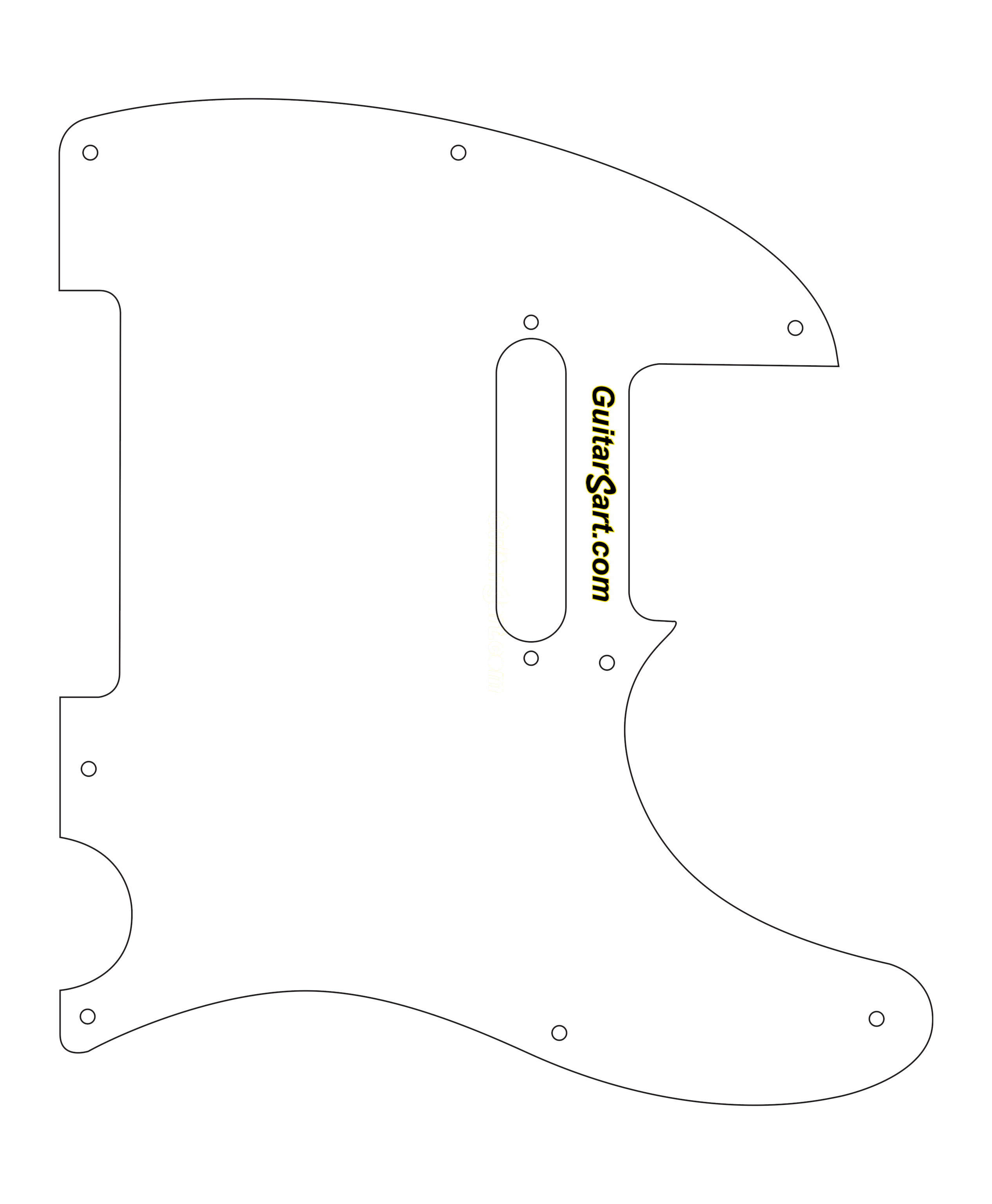 Fender Jaguar - Fender Telecaster Pickguard Wood (2534x3076), Png Download