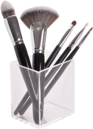 Makeup Brushes In A Cup Transparent (600x648), Png Download