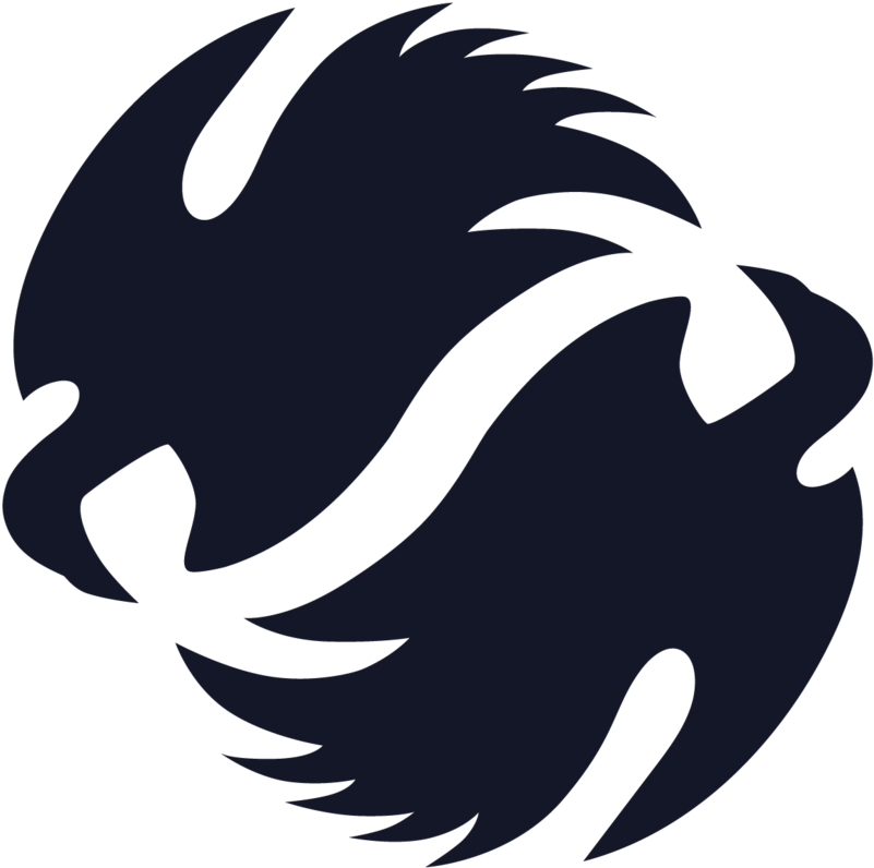 Two Ravens Logo Logo Blue Icon - Illustration (1000x931), Png Download