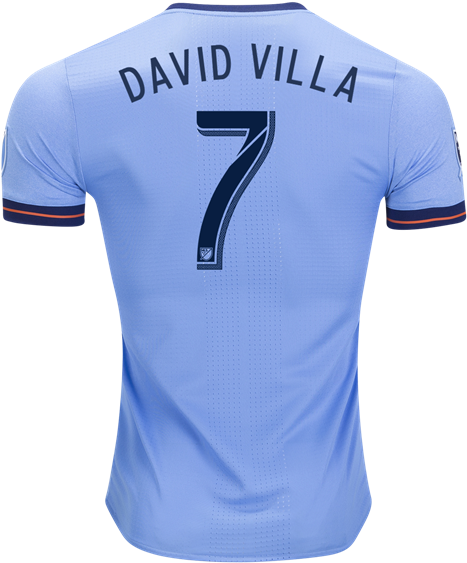 New York City Fc 2017/18 Home Jersey David Villa - Sports Jersey (600x600), Png Download