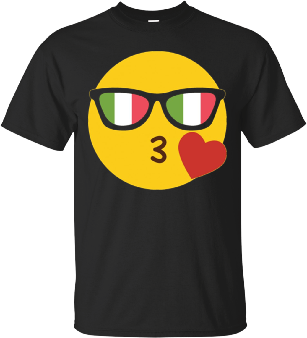 Emoji Italy T-shirt Italian Italia Flag Sunglasses - Funny History Teacher Shirts (1155x1155), Png Download