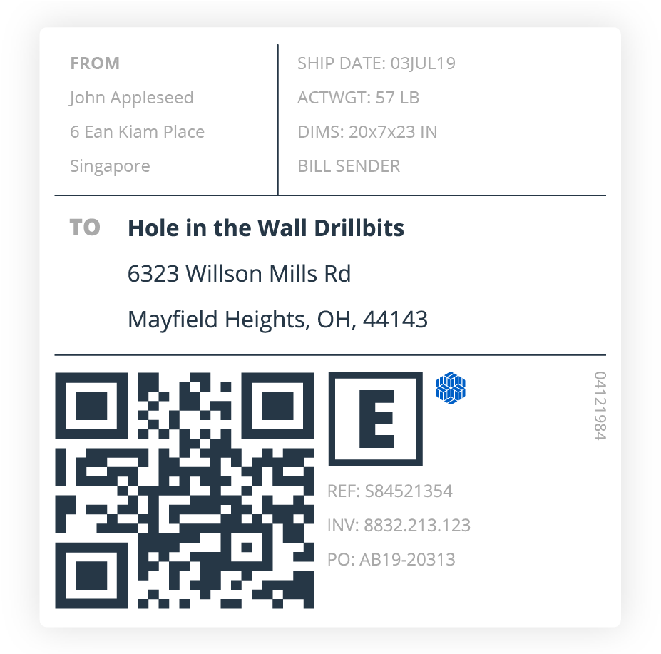190128parcel-label (1203x916), Png Download