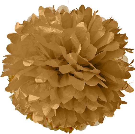 Gold Tissue Pom Poms - Orange Pom Poms Png (600x582), Png Download