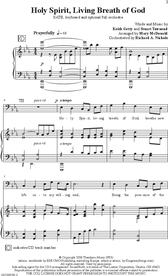 Holy Spirit Living Breath Of God Thumbnail - Holy Spirit Living Breath Of God Sheet Music Pdf (816x1056), Png Download