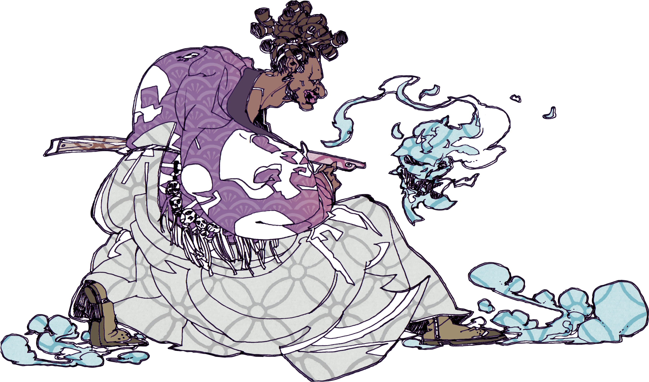 Samurai Clipart Japan Flag - Cartoon (2700x1597), Png Download