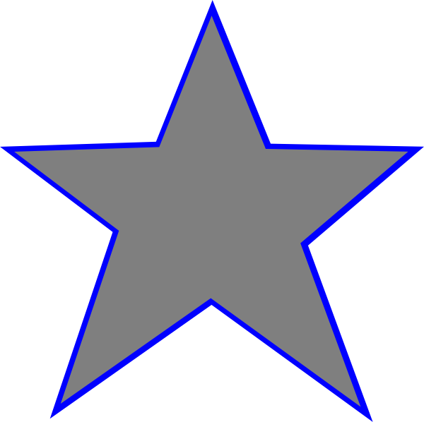 Silver Blue Star Clip Art - Silver Star Pgn (600x598), Png Download