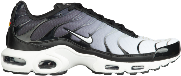 Nike Air Max Plus Black White (640x640), Png Download