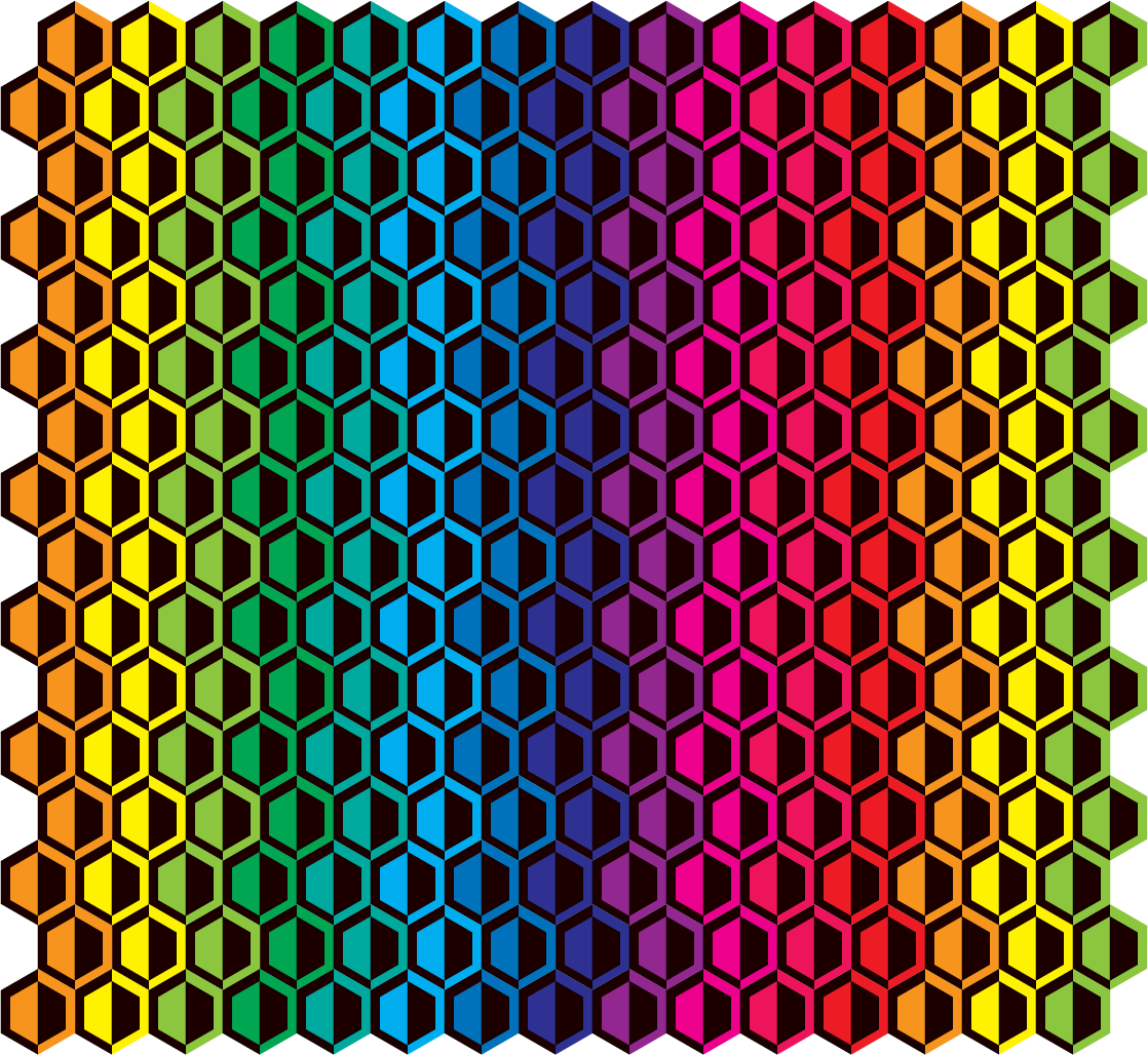 Playing Around With Hexagons And Color Gradient - Circle (1118x1028), Png Download