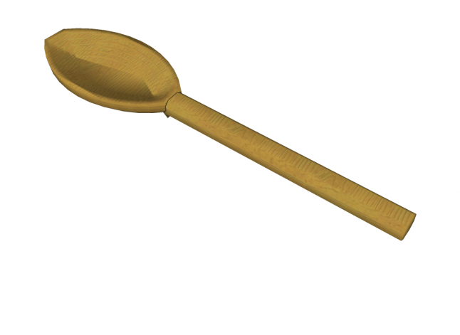 Wooden Spoon Sketchup Model - Spoon (645x645), Png Download