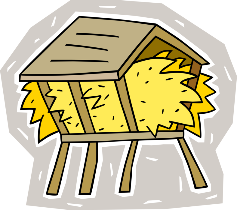 Vector Illustration Of Farm Alfalfa Hay Grass For Feeding - Food For Cow Clipart (788x700), Png Download