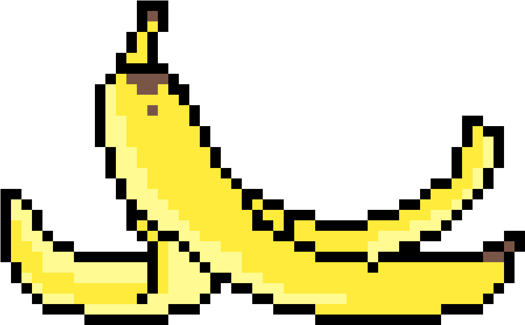 Banana Peel - Sans Face Pixel Art (1092x1176), Png Download