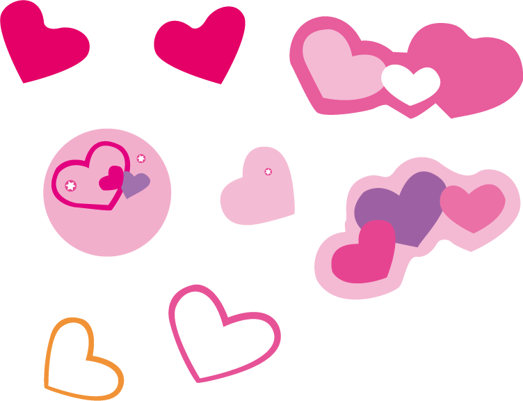 Clip Art Black And White Library Pink Cute Heart Shaped - Love Pink Vector Png (752x576), Png Download