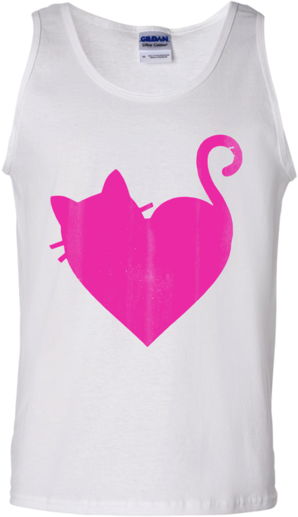 Cute Heart Cat Tank Top - Tee Shirt Mickey Gucci (1024x1024), Png Download