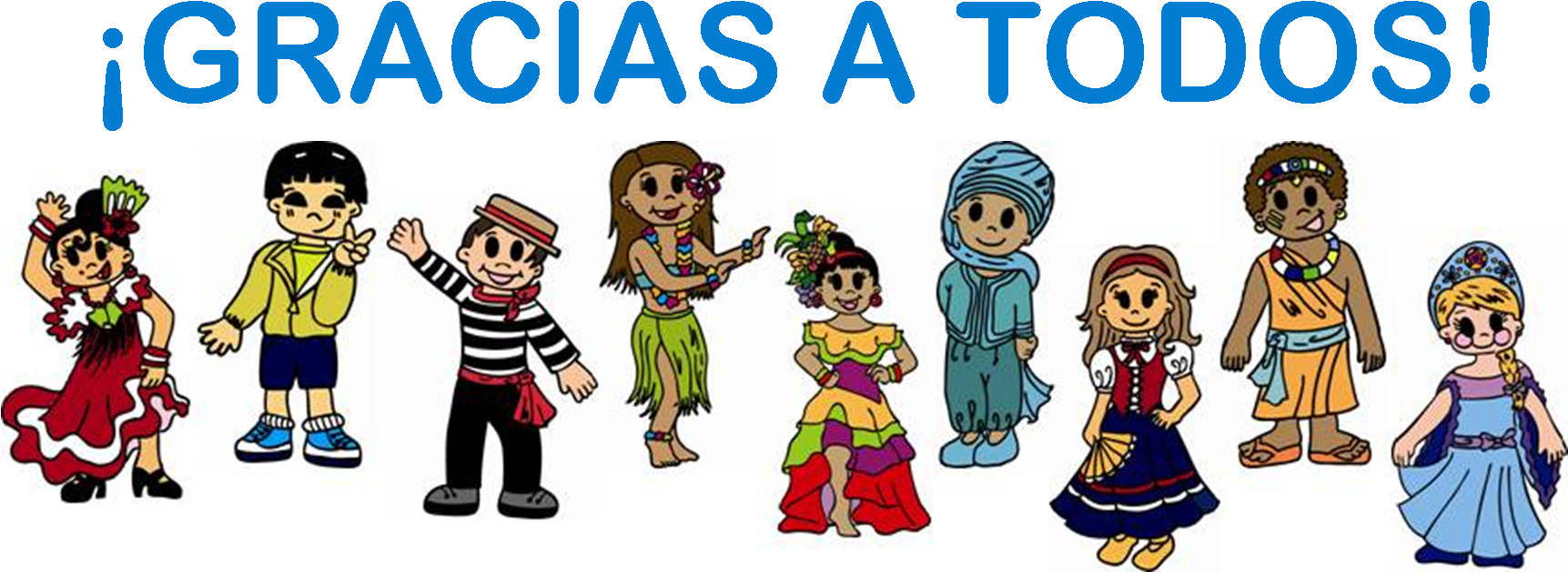 Gracias A Todos1 - Cartoon (1748x709), Png Download