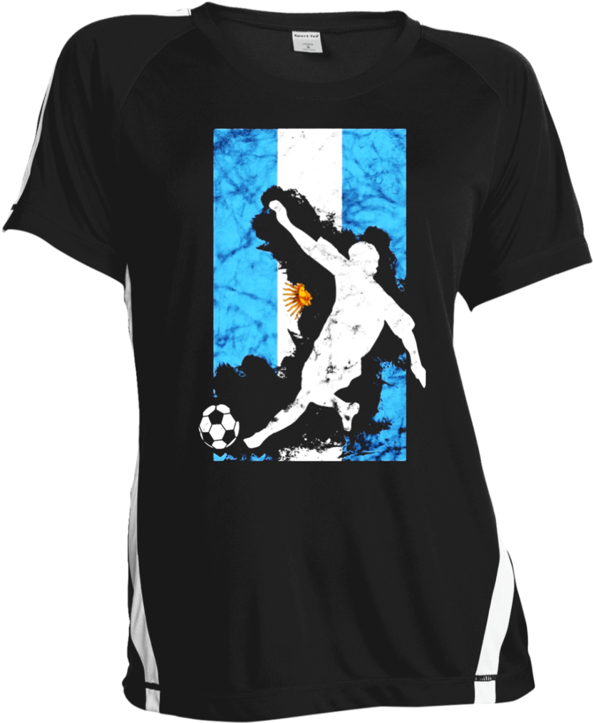 Argentina Flag Soccer Player Team T-shirt - T-shirt (1024x1024), Png Download