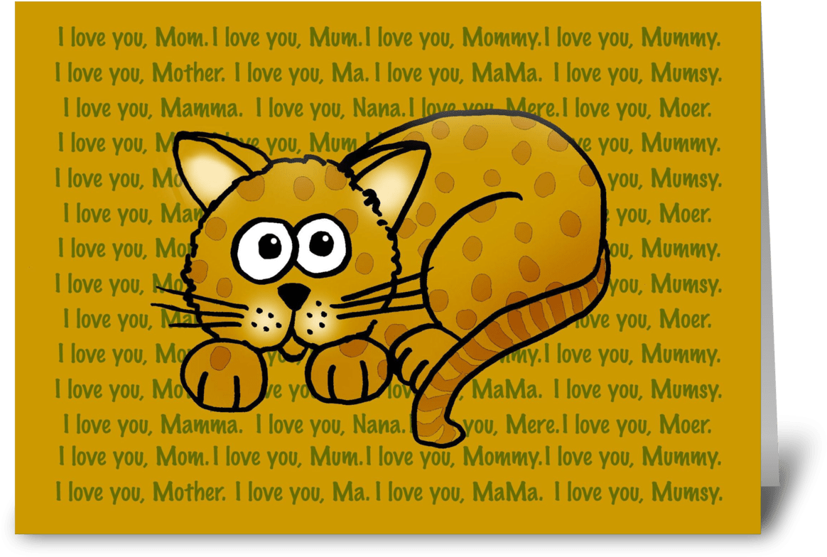 Mother's Day Cartoon Cat - Cartoon (1272x1047), Png Download
