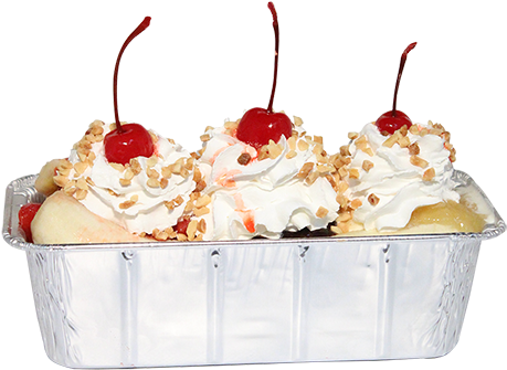 Banana Split - Whipped Cream (500x720), Png Download