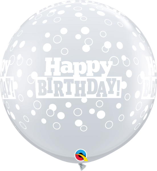 36‰û Q Happy Birthday, Clear Confetti Print - Smiley Face (551x600), Png Download