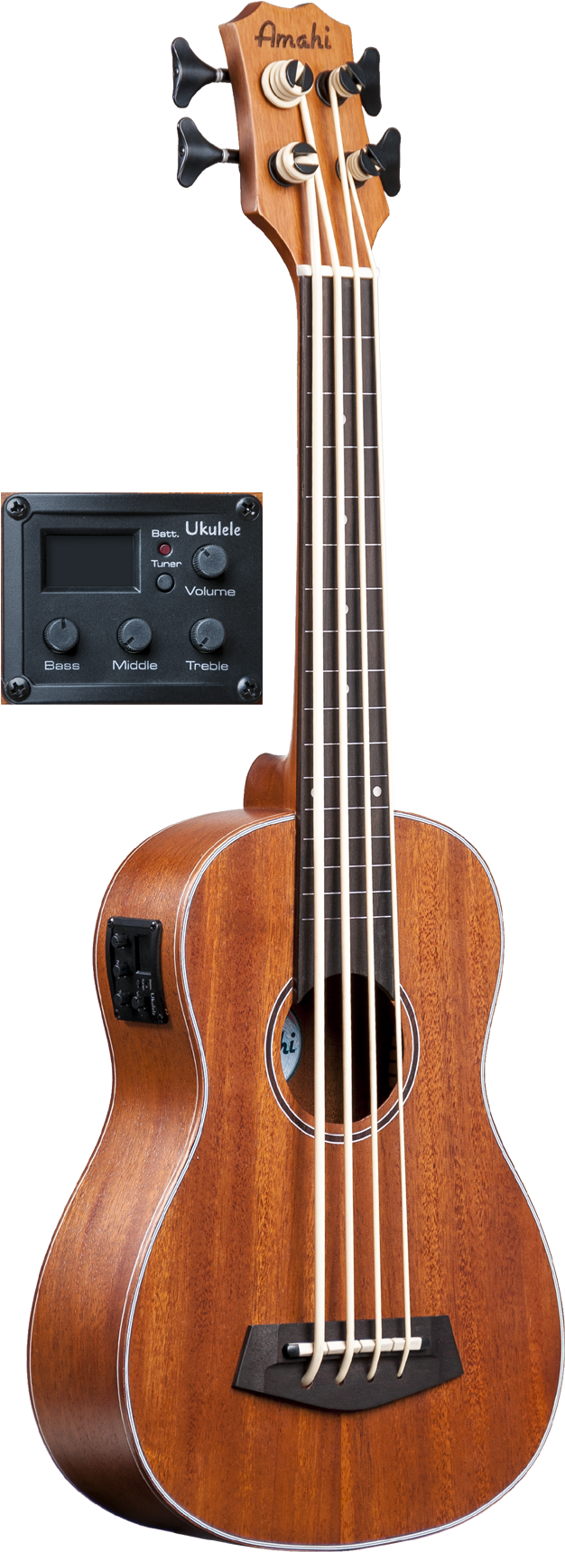 Ukebass-001 Mahogany Bass Ukulele - Bass Guitar (600x1456), Png Download