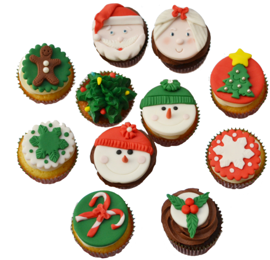 Christmas Cupcakes Toronto With Snowman Cupcakes Toppers, - Christmas Cupcakes Png (600x599), Png Download