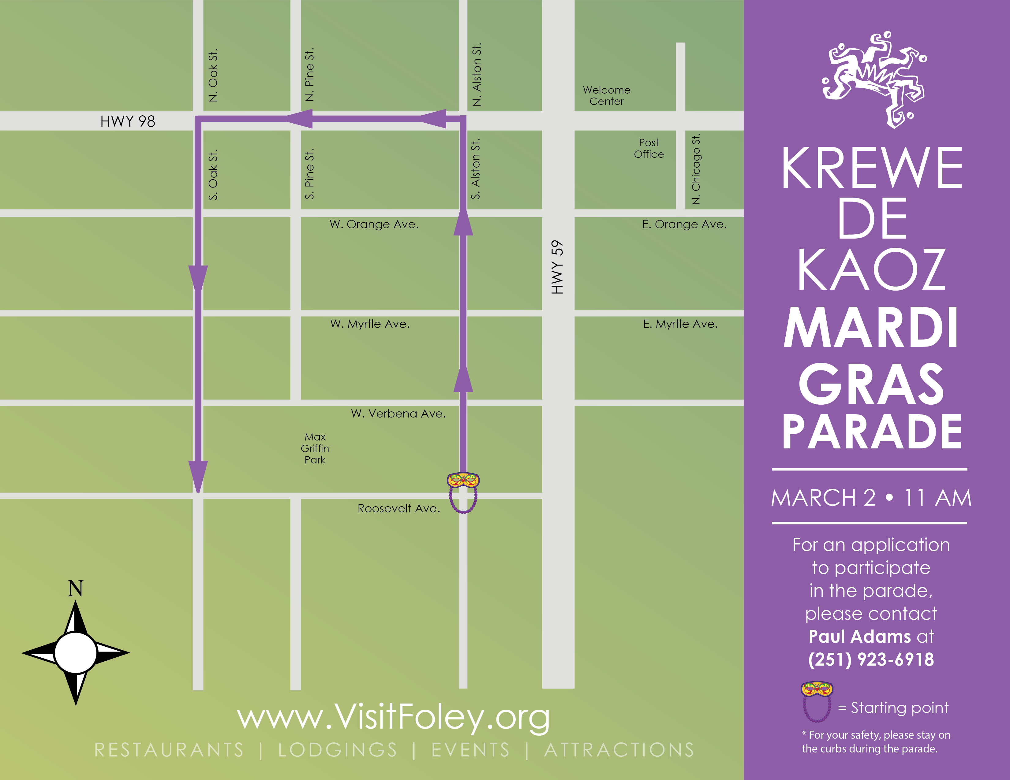 Foley Mardi Gras Parade - Diagram (3300x2550), Png Download