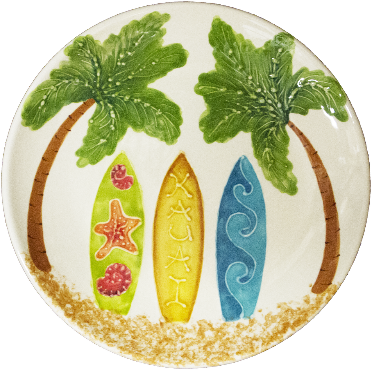 11" Round Coupe Dinner Plate Hawaiian Surfboards - Cake Decorating (1280x1276), Png Download