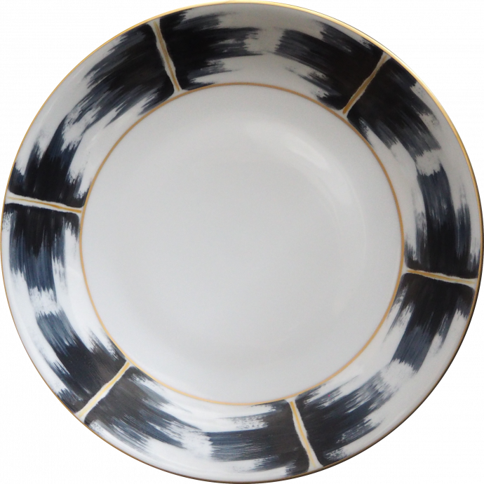 Kaleidoscope Dinner Plate Blue, Black And Gold - Plate (690x690), Png Download