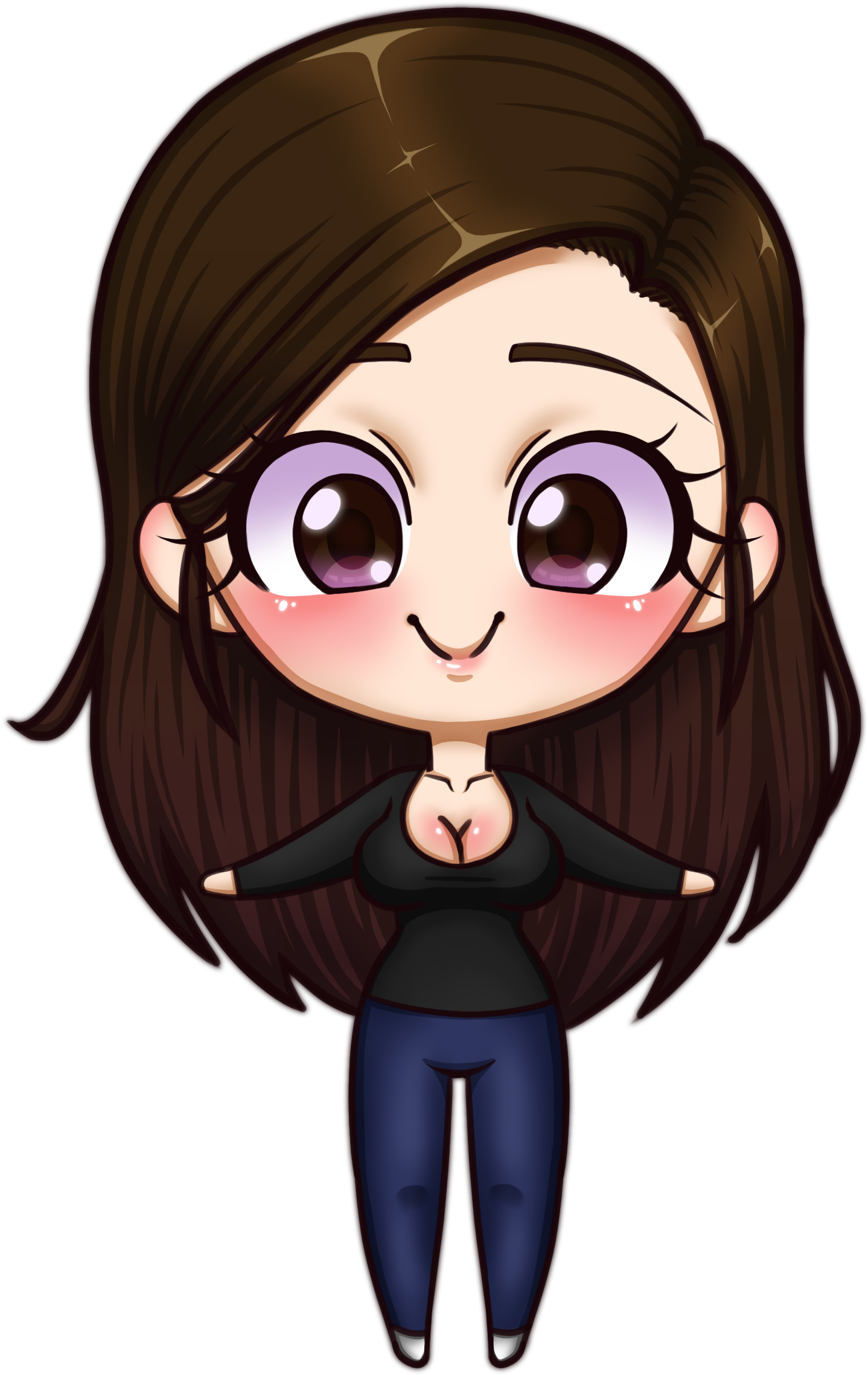 Nincat As A Chibi - Cartoon (1480x2318), Png Download