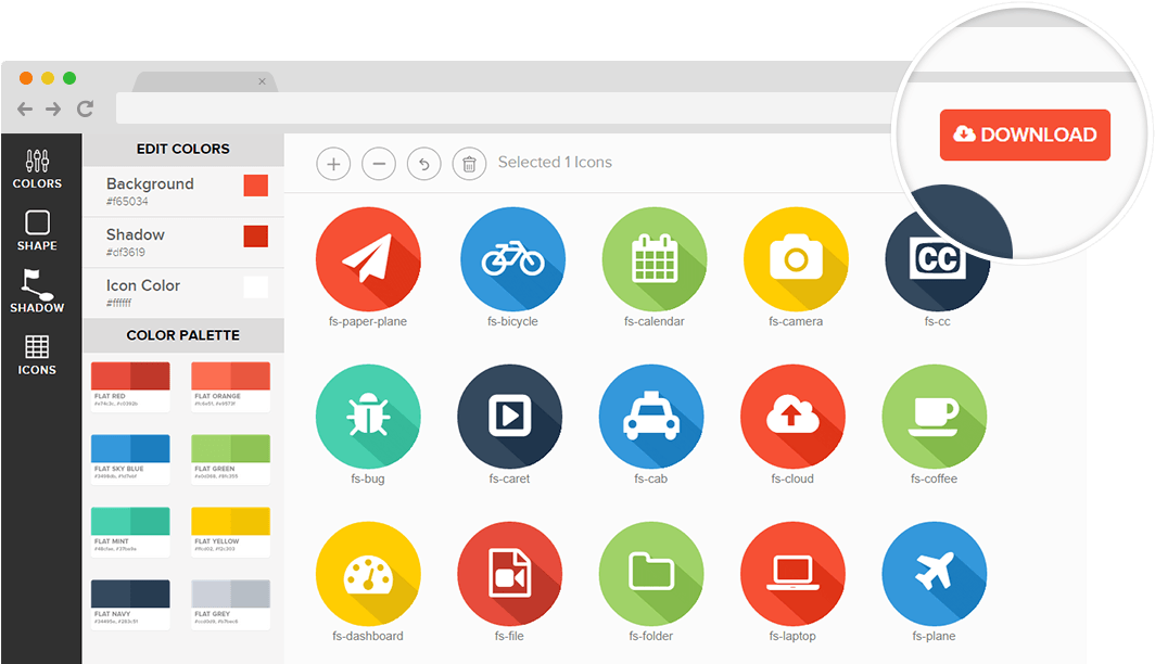 Free Icons That Let You Edit The “trendy” Long Shadow - Creador De Iconos Online (1080x618), Png Download