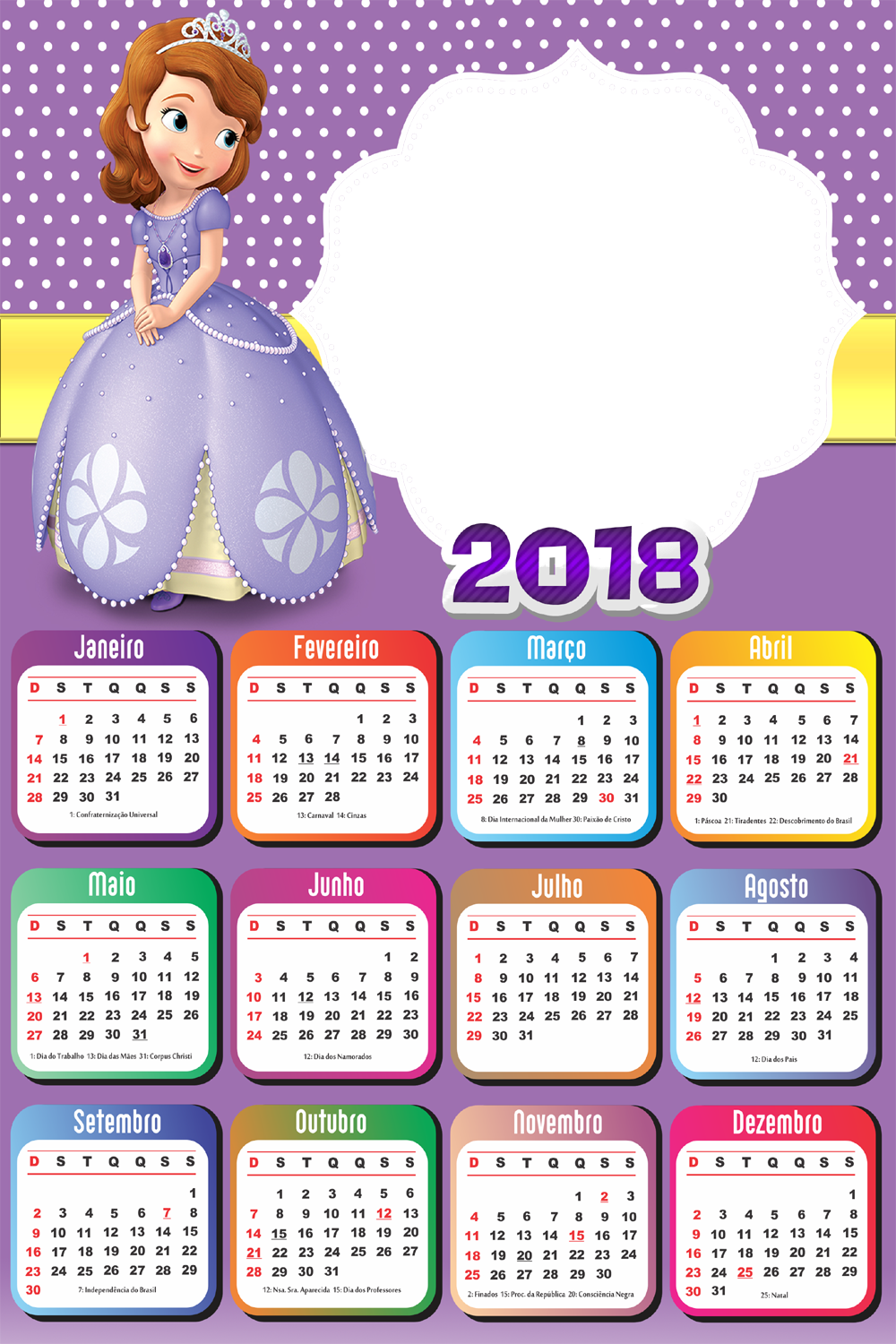 000 × - Calendário Da Princesinha Sofia 2019 (1000x1500), Png Download