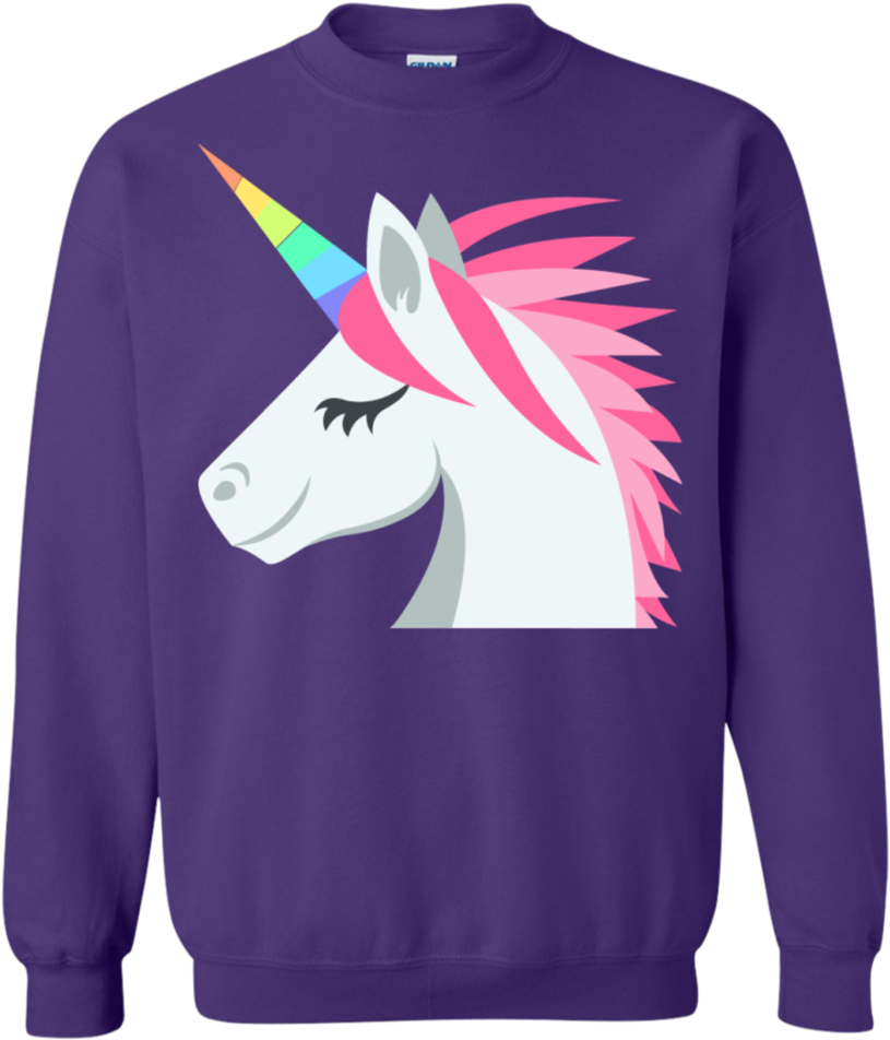 Unicorn Face Emoji Sweatshirt - Shirt (960x960), Png Download
