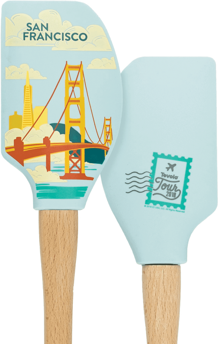 Tovolo "tour 2018" Wood Handled Silicone Spatula (1400x1400), Png Download